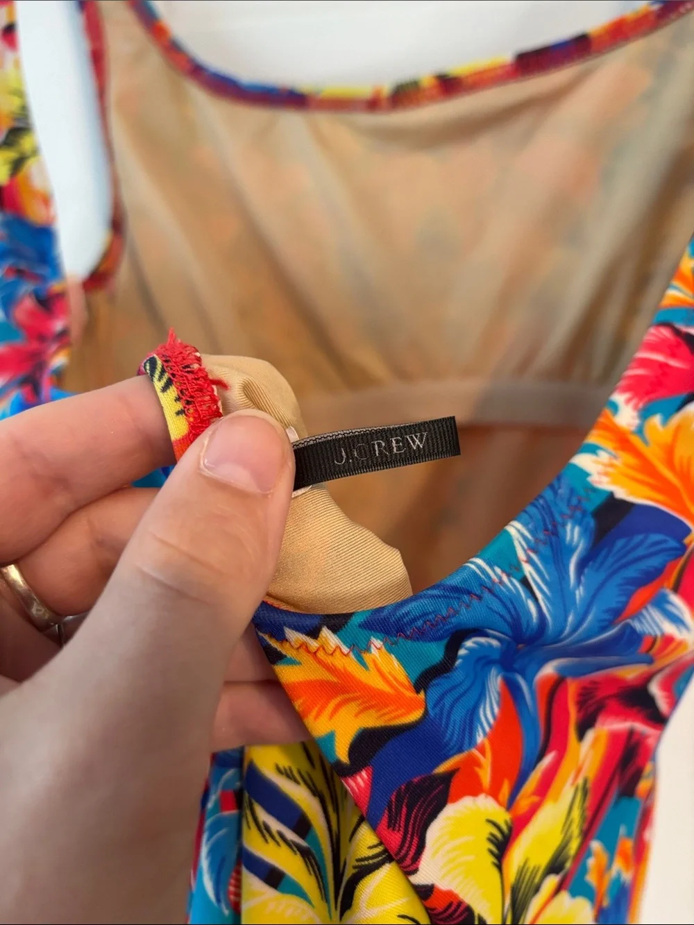 J CREW size 8 Colorful Floral One-Piece Swimsuit 🩱 swim beach 🏖️ bathing suit - Picture 4 of 6
